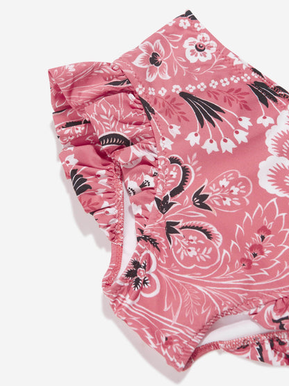 Etro 女童粉色花卉佩斯利比基尼