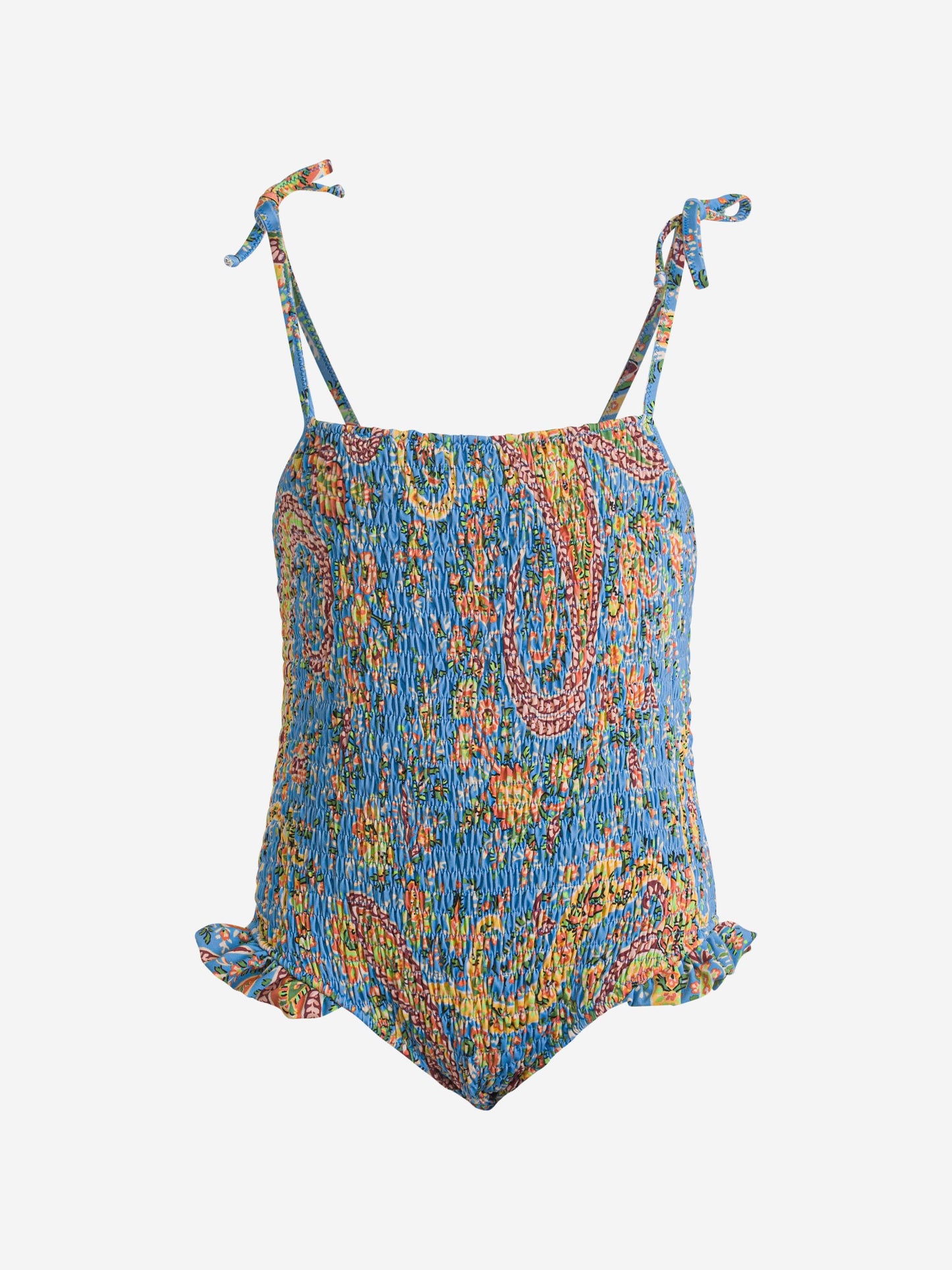 Etro 女童蓝色花卉佩斯利泳衣