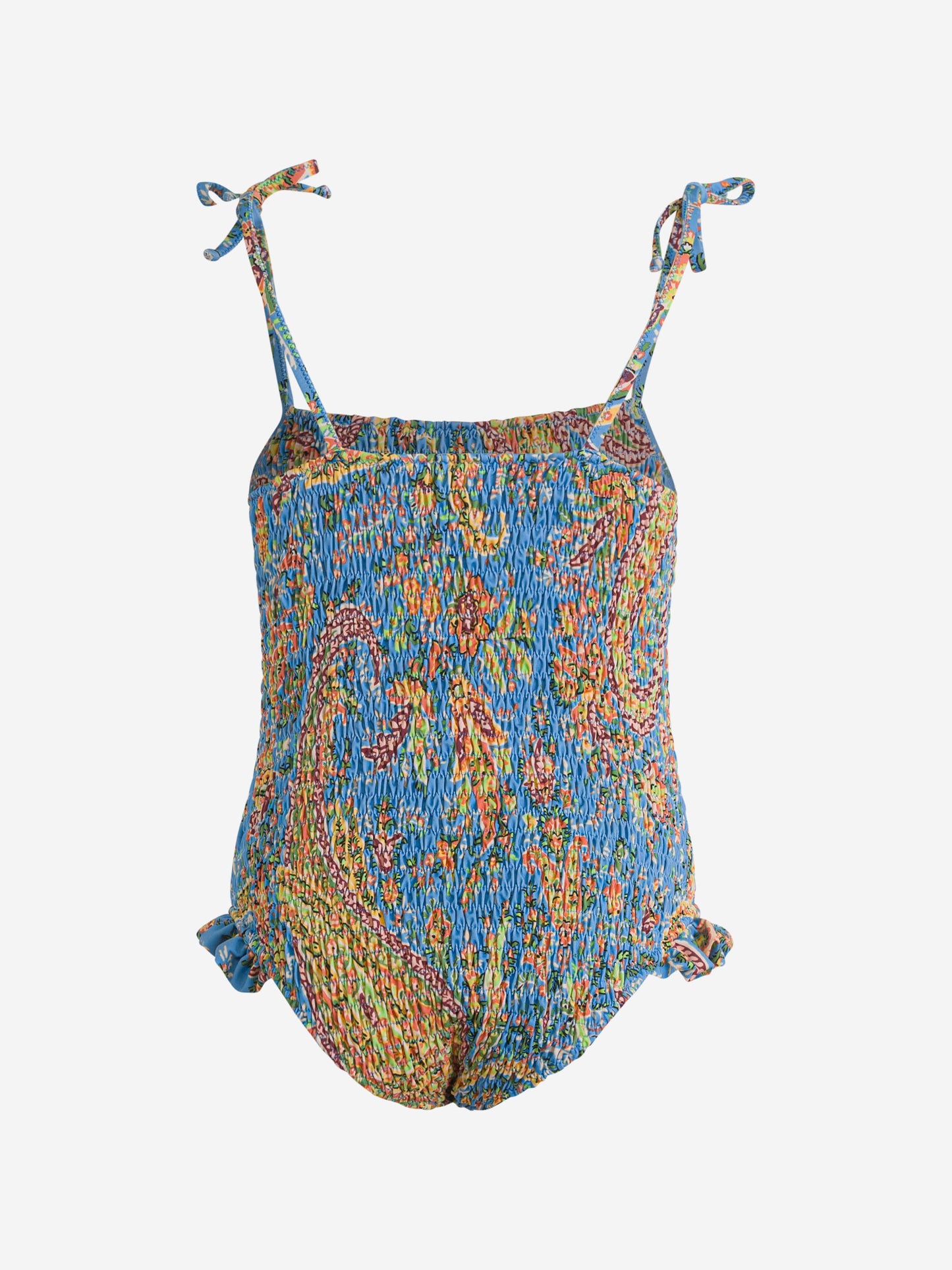 Etro 女童蓝色花卉佩斯利泳衣
