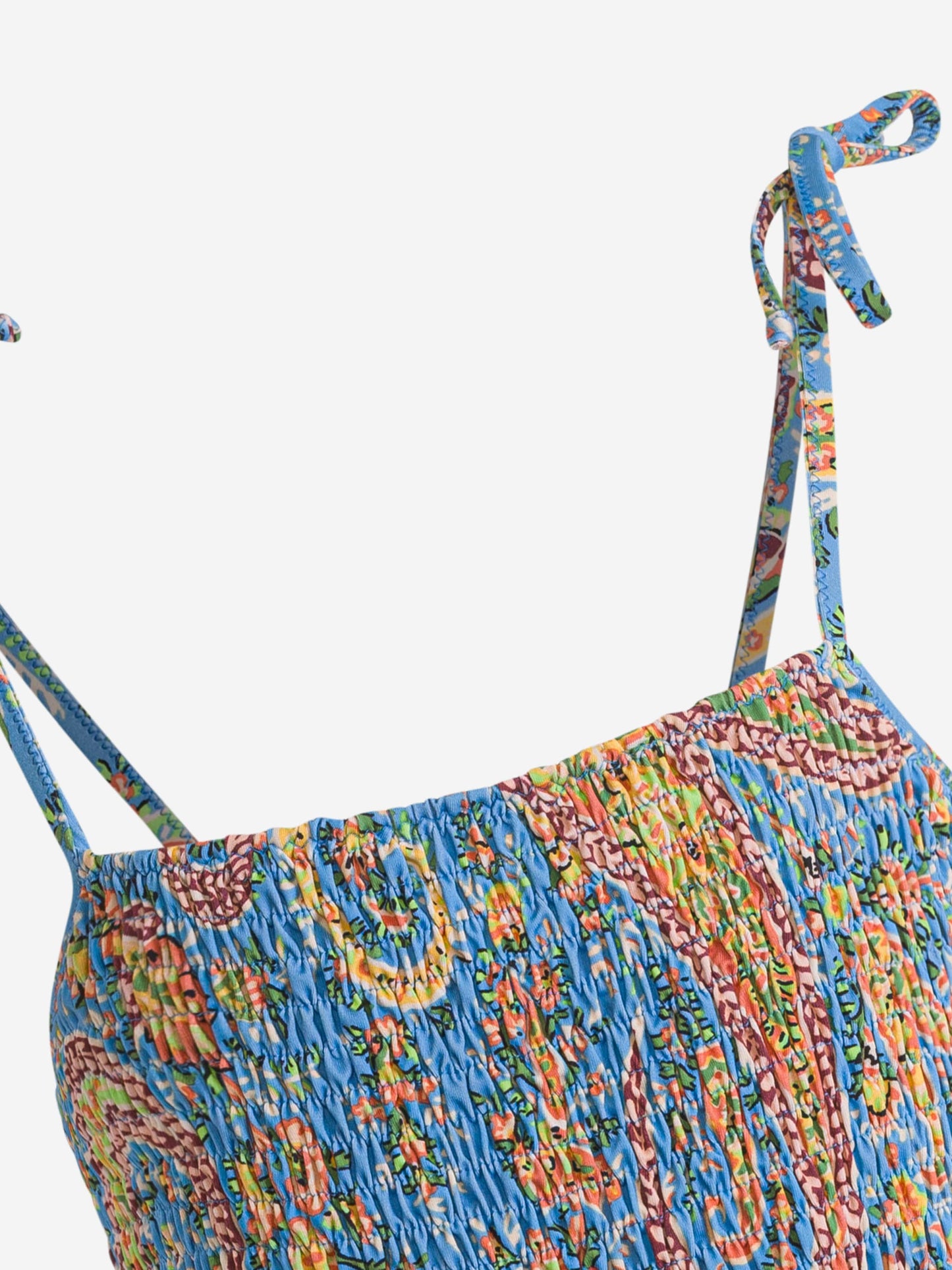 Etro 女童蓝色花卉佩斯利泳衣