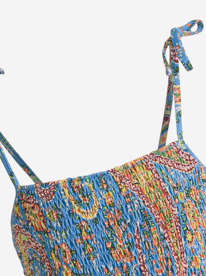 Etro 女童蓝色花卉佩斯利泳衣