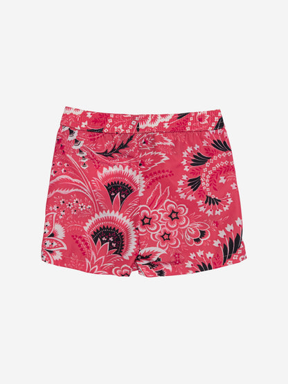 Etro 男童粉色花卉佩斯利泳裤