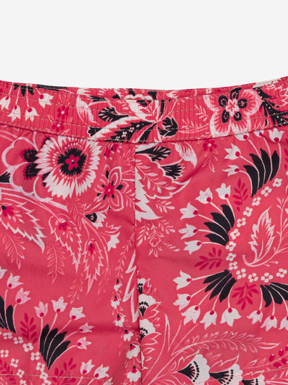 Etro 男童粉色花卉佩斯利泳裤