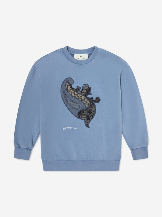 Kids Paisley Sweatshirt in Blue