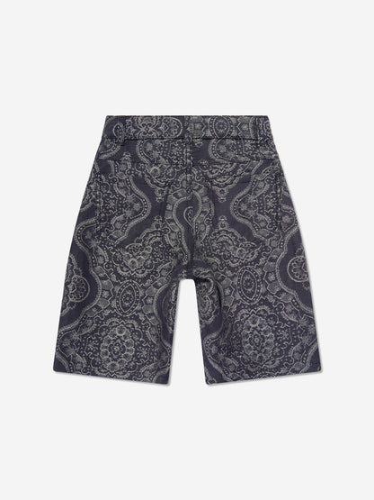 Boys Jacquard Shorts in Navy