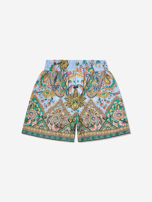 Boys Paisley Print Shorts in Blue