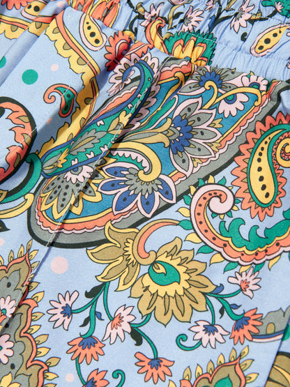 Boys Paisley Print Shorts in Blue