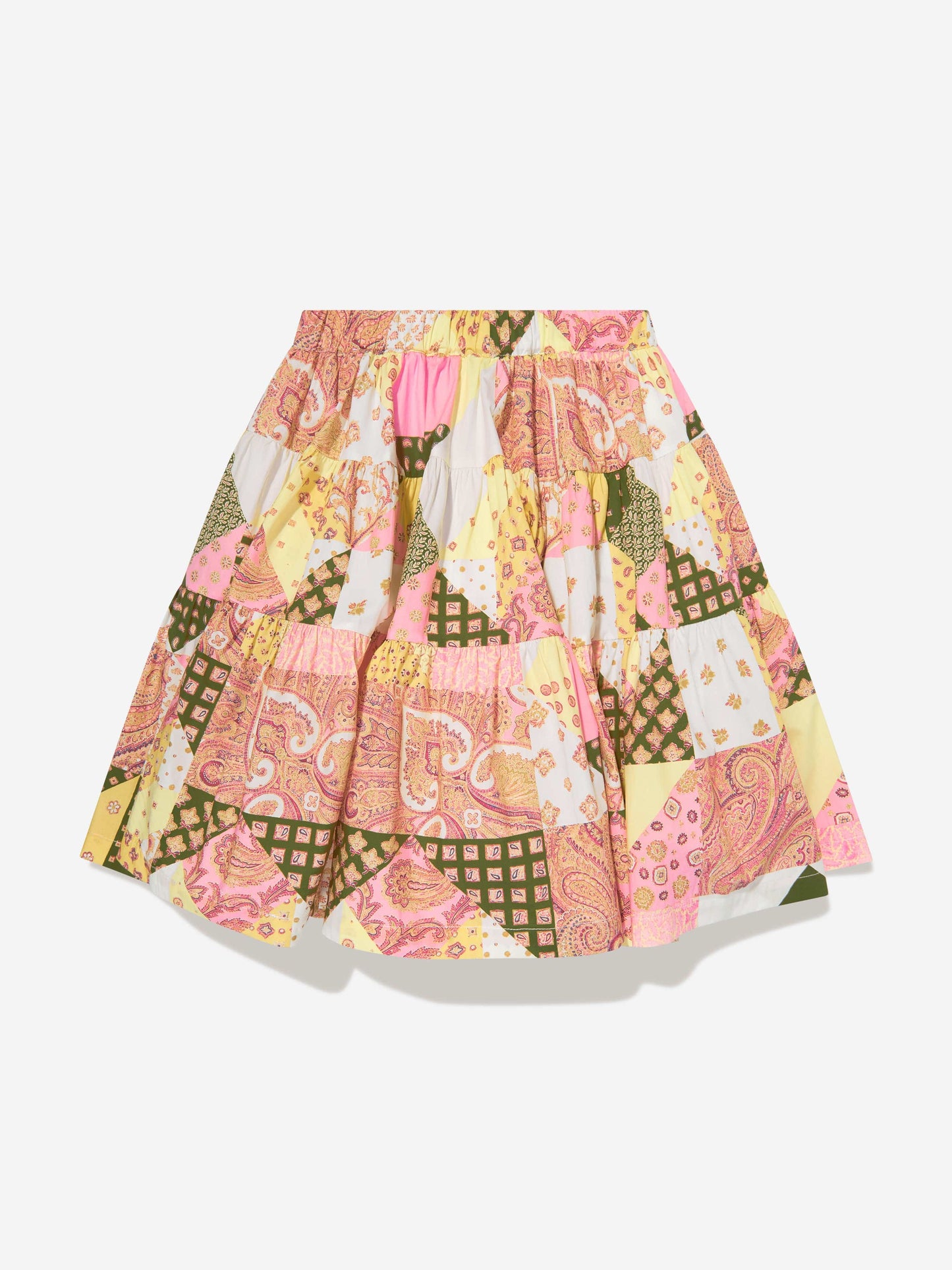 Girls Paisley Patchwork Skirt in Pink