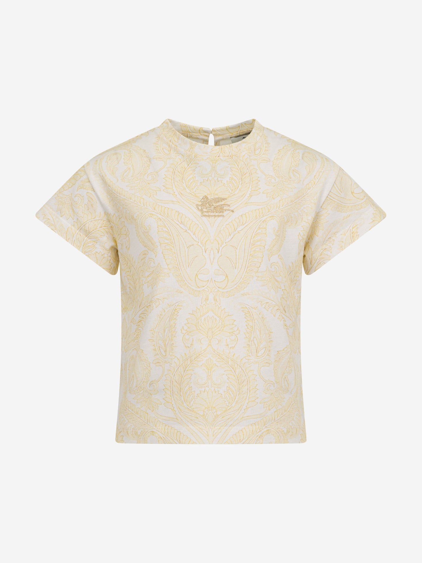 Girls Paisley Print Logo T-Shirt in Ivory