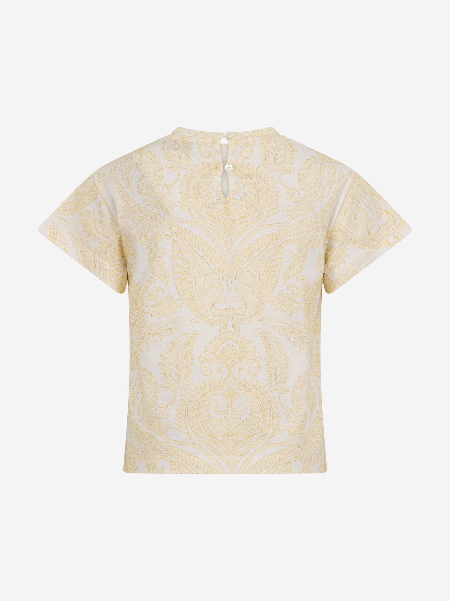 Girls Paisley Print Logo T-Shirt in Ivory