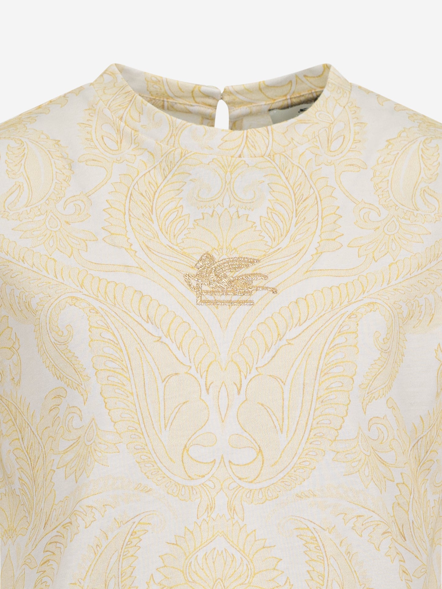 Girls Paisley Print Logo T-Shirt in Ivory