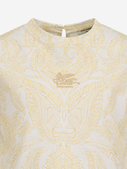 Girls Paisley Print Logo T-Shirt in Ivory