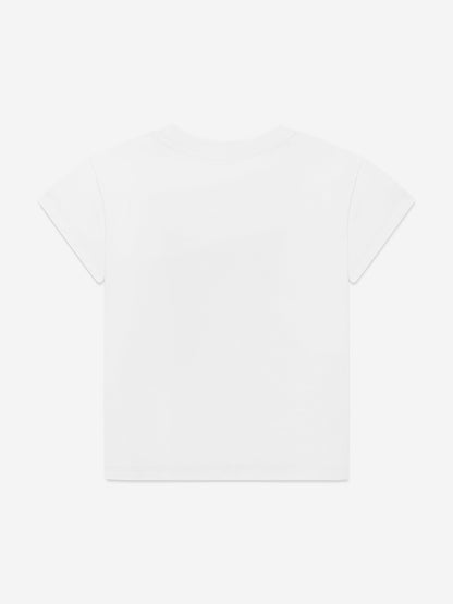 Girls Floral Logo T-Shirt in Ivory