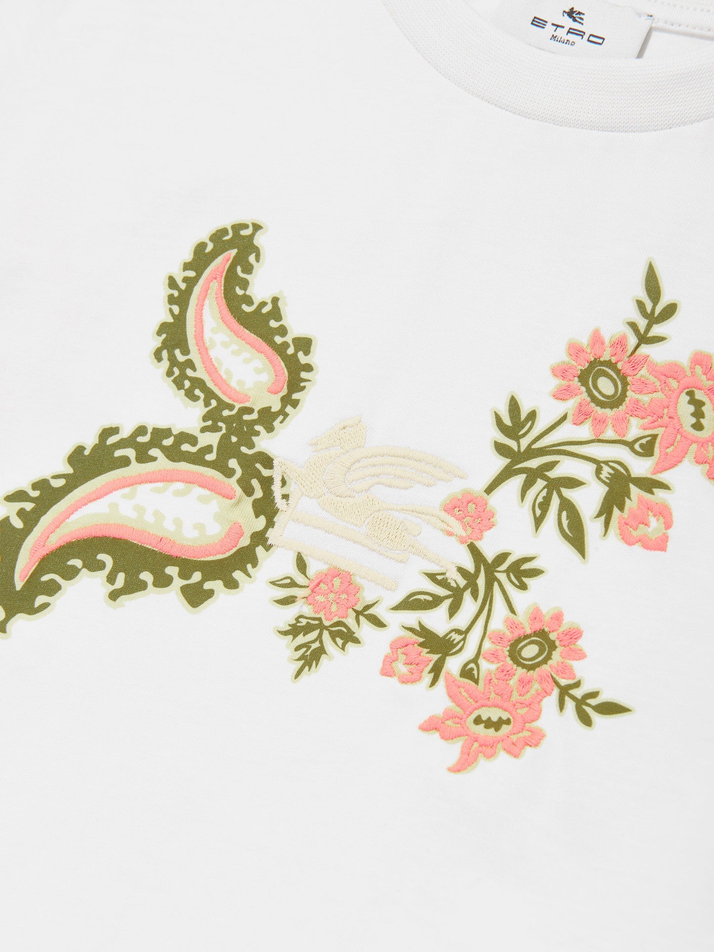 Girls Floral Logo T-Shirt in Ivory