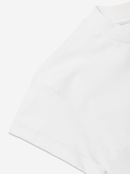 Girls Floral Logo T-Shirt in Ivory
