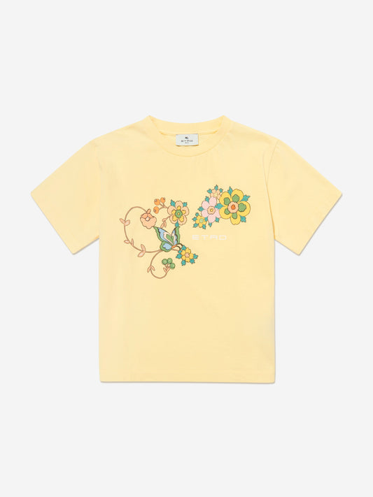 Girls Floral T-Shirt in Yellow