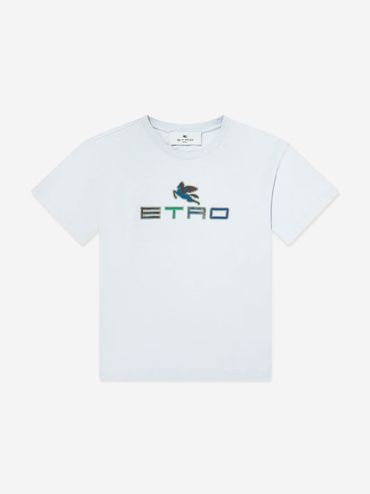 Kids Logo Print T-Shirt in Blue