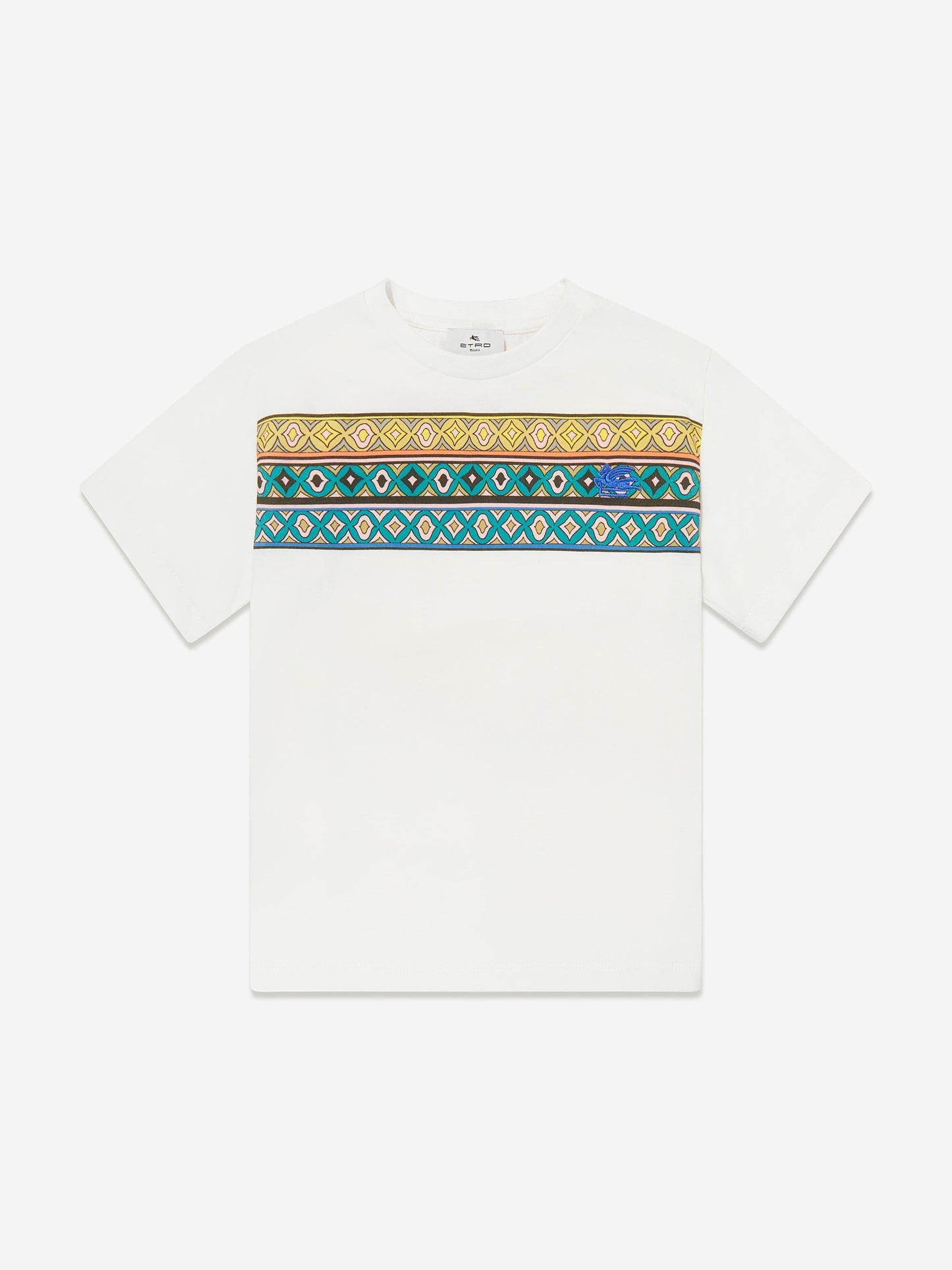 Boys Striped Pattern T-Shirt in Ivory