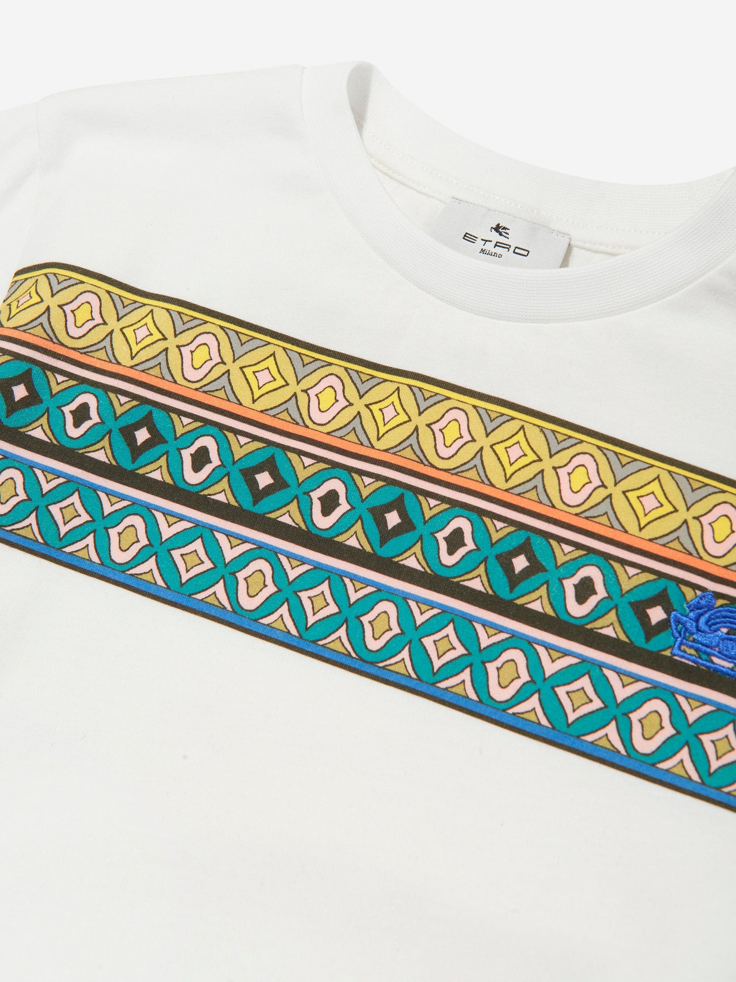 Boys Striped Pattern T-Shirt in Ivory