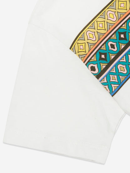 Boys Striped Pattern T-Shirt in Ivory