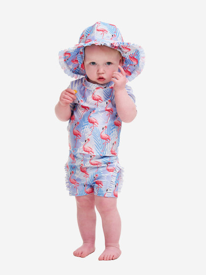 Soli Swim 女童火烈鸟防晒帽 (UPF50+) 紫色