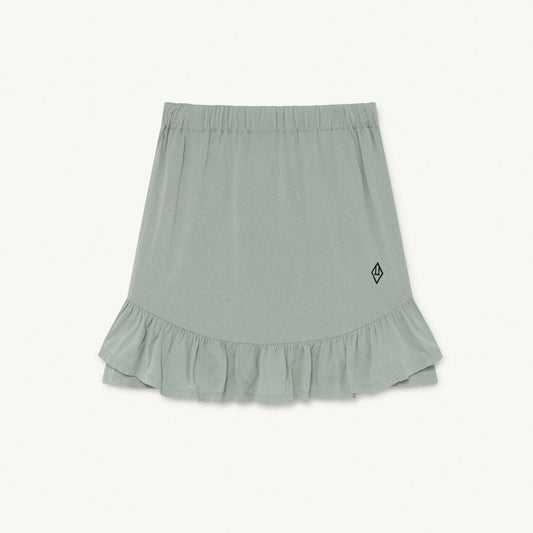 女童绿色Logo棉短裙