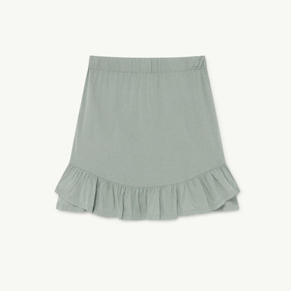 女童绿色Logo棉短裙