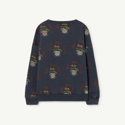 儿童深蓝色印花棉卫衣