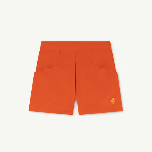 女童橙色Logo羊毛短裤