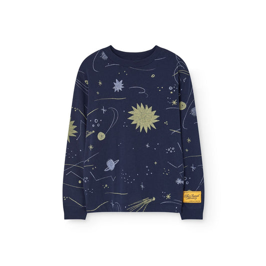 儿童藏青色星空印花棉卫衣