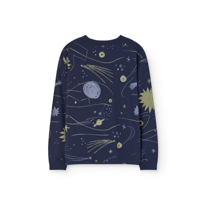 儿童藏青色星空印花棉卫衣