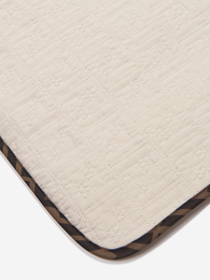 Fendi Baby Quilted Cotton Blanket in Beige