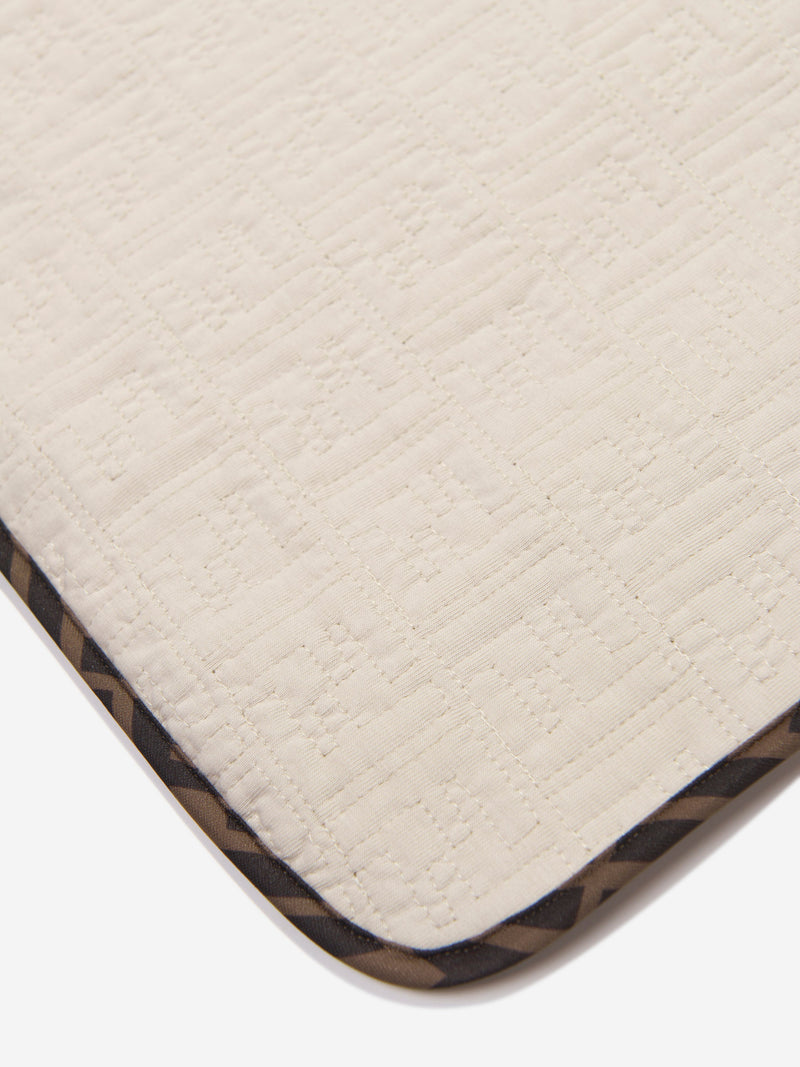 Fendi Baby Quilted Cotton Blanket in Beige
