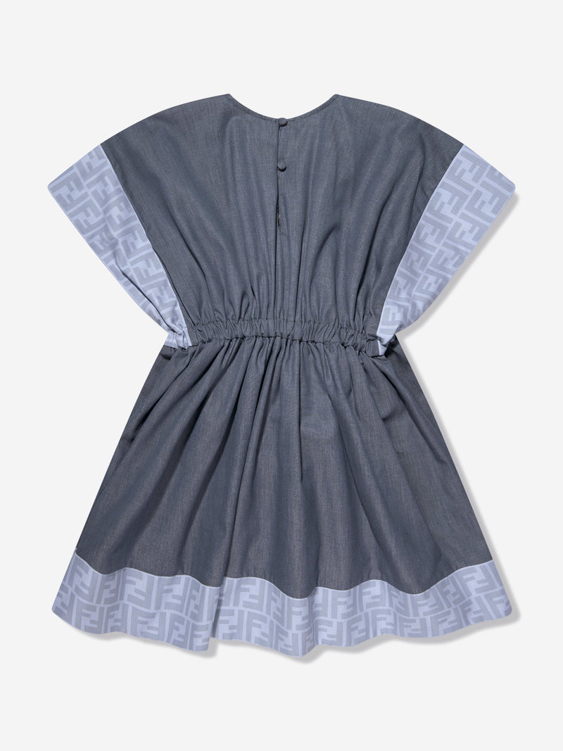 女童蓝色 Chambray FF Logo 连衣裙