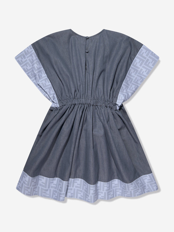 女童蓝色 Chambray FF Logo 连衣裙