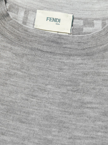 女童针织 FF 徽标套衫（灰色）