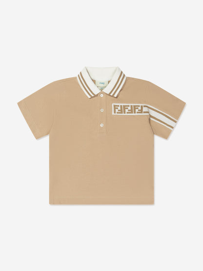 男童米色 FF 徽标 Polo 衫