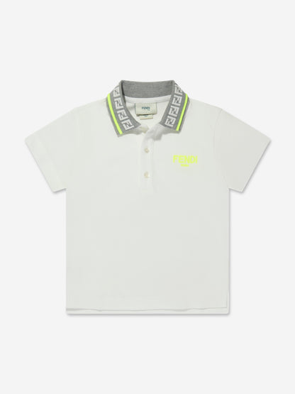 男童象牙色徽标 Polo 衫