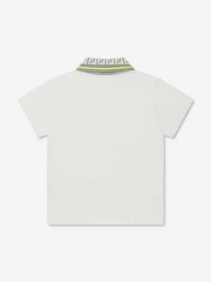 男童象牙色徽标 Polo 衫