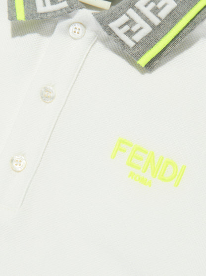 男童象牙色徽标 Polo 衫