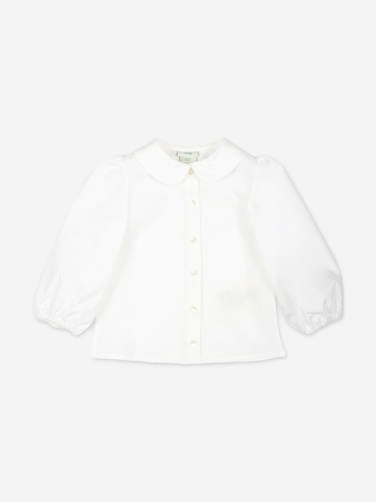 Fendi Baby Girls Cotton Blouse in White