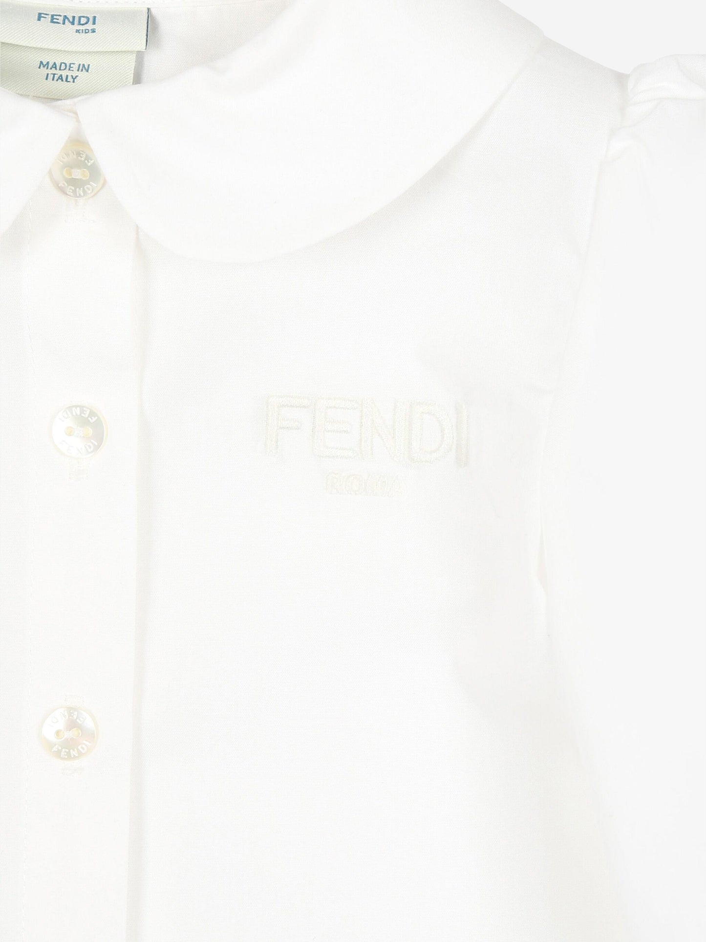 Fendi Baby Girls Cotton Blouse in White