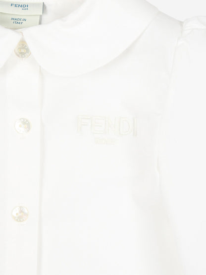 Fendi Baby Girls Cotton Blouse in White