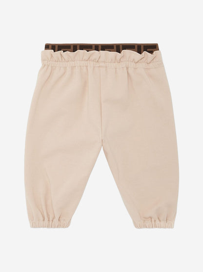 Fendi Baby Girls Punto Milano Trousers in Beige