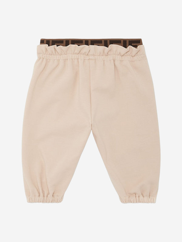 Fendi Baby Girls Punto Milano Trousers in Beige