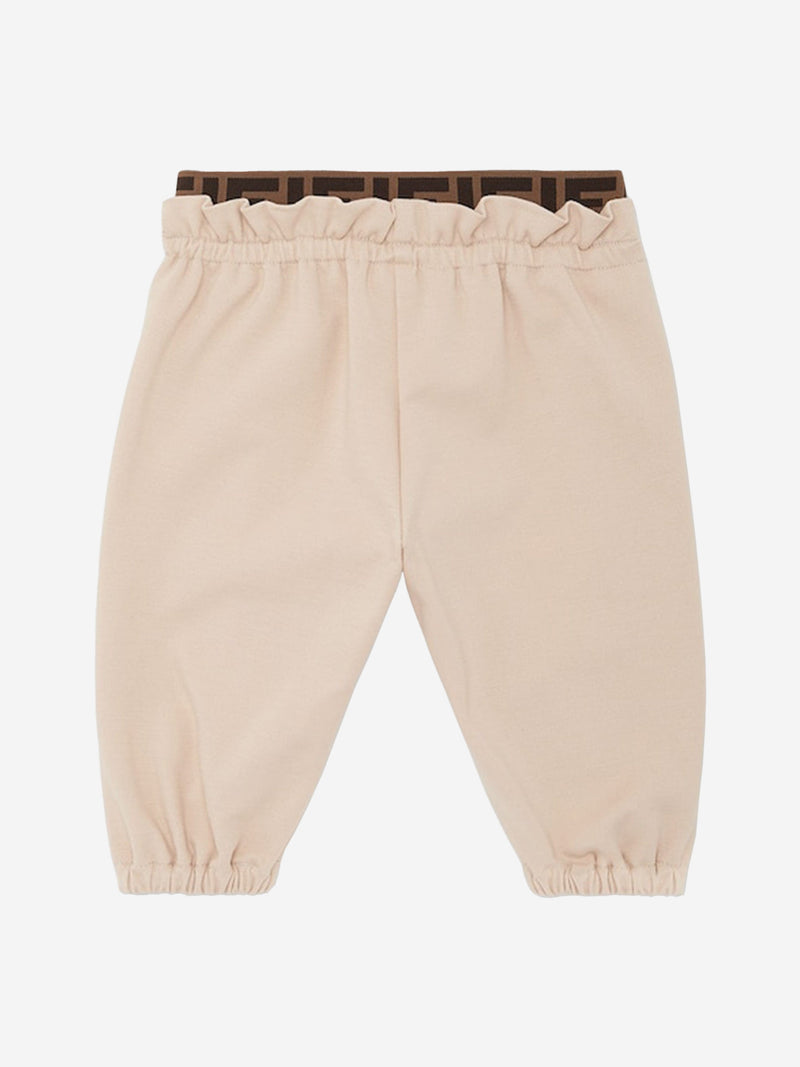 Fendi Baby Girls Punto Milano Trousers in Beige