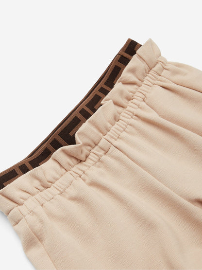 Fendi Baby Girls Punto Milano Trousers in Beige