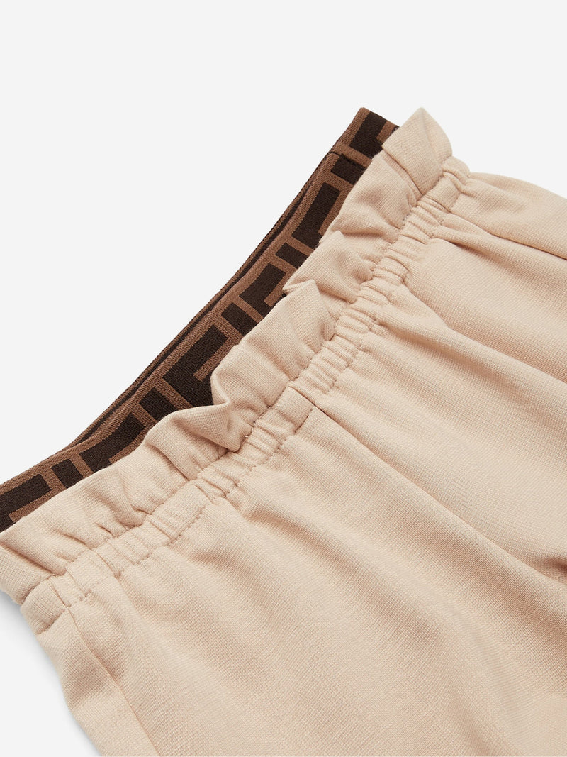 Fendi Baby Girls Punto Milano Trousers in Beige