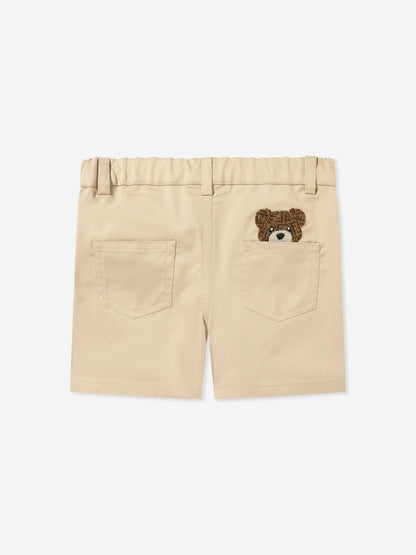 Fendi Baby Boys Gabardine Shorts in Beige