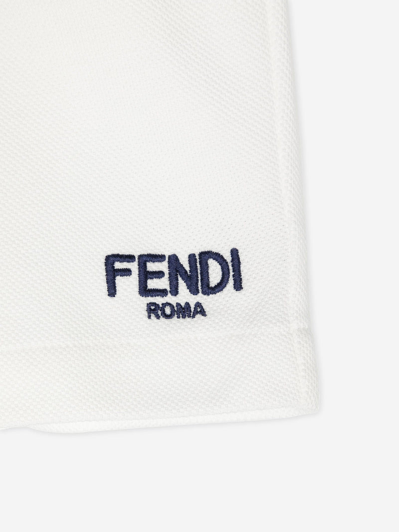 Fendi Baby Boys Logo Shorts in White